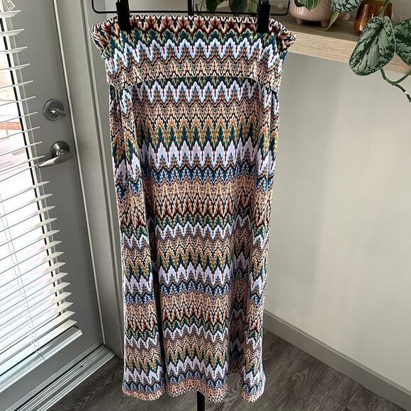 Lily Rose Boho Maxi Skirt Size M Foldover Waistband - Picture 2 of 5
